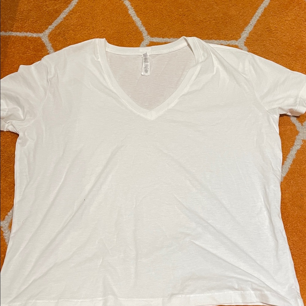 SKIMS White V-Neck Top